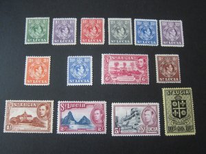 St Lucia 1938 Sc 110-11,113-8,119-22,124,125 MH