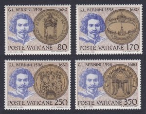 Vatican Gian Lorenzo Bernini artist and architect 4v 1980 MNH SC#673-676