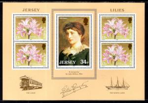 Jersey 392a Flowers Souvenir Sheet MNH VF