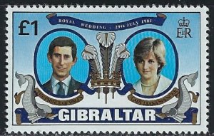 Gibraltar 406 MNH 1981 Prince Charles Wedding (an5443)