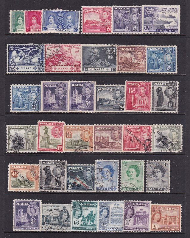 Malta small collection M&U KGVI & QE2 eras