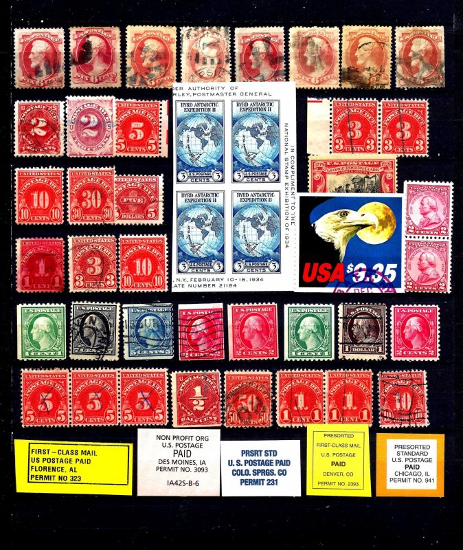 JASTAMPS: Nice Vintage US Old Stamp LOT Collection, see scan, BOB, MNH & Used