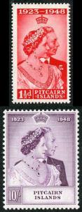 Pitcairn Islands SG11/12 1948 Silver Wedding Set M/M