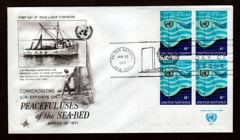 United Nations 1971 FDC Peaceful Uses of the Sea Bed!