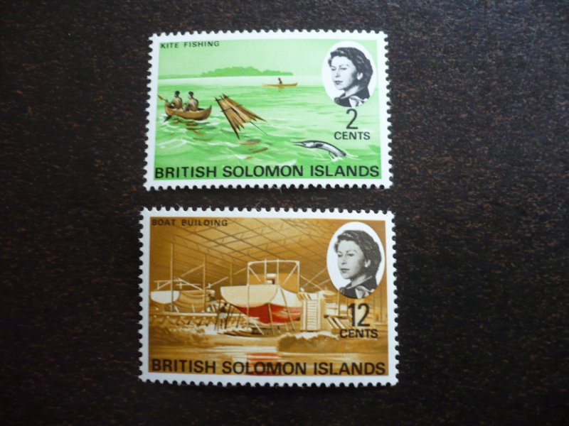 Stamps-Solomon Islands- Scott# 181,186 - Mint Never Hinged Part Set of 2 Stamps