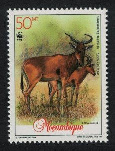 Mozambique WWF Two Hartebeest 50m 1991 MNH SC#1141 SG#1294 MI#1231