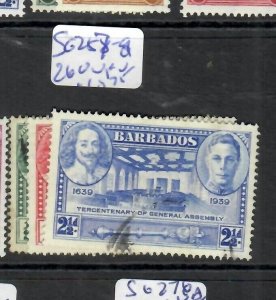 BARBADOS (P1310BB) KGVI  NELSON SG 257-9. 260  VFU 