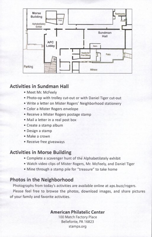 APS 2nd Day Dedication Ceremony Bundle for the 2018 Mister Rogers Stamp