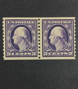 US #445 PAIR MINT OG H $525 LOT #9847