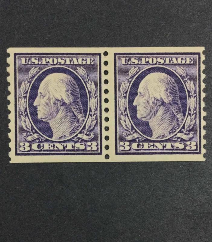 US #445 PAIR MINT OG H $525 LOT #9847