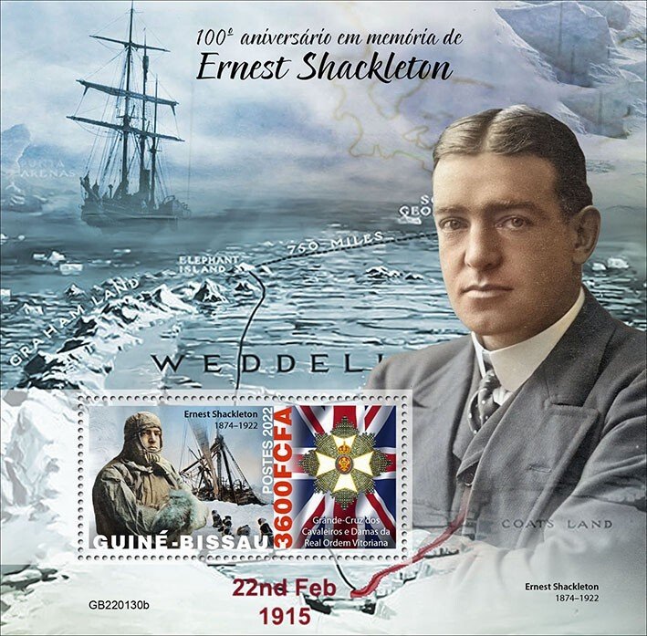 GUINEA BISSAU - 2022 - Ernest Shackleton - Perf Souv Sheet - Mint Never Hinged