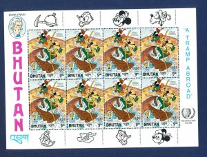 BHUTAN - #516-521 - VF MNH set & S/S - Disney Tramp Abroad - 1986 -- two scans