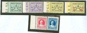 Vatican City #1-3/8-9/14 Mint (NH) Single