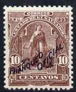 El Salvador 1899 Ceres 10c chocolate overprinted Franqueo...