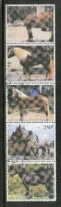 Chad 1998 Horses Domestic Animals Wild Life Fauna Mammals Se-tenant Cancelled...