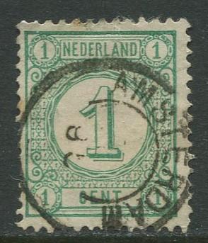 Netherland - Scott 35 - Numerals -1876- Used - Single 1c stamp