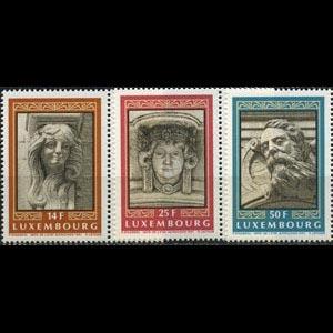 LUXEMBOURG 1991 - Scott# 860-2 Gargoyles Set of 3 NH