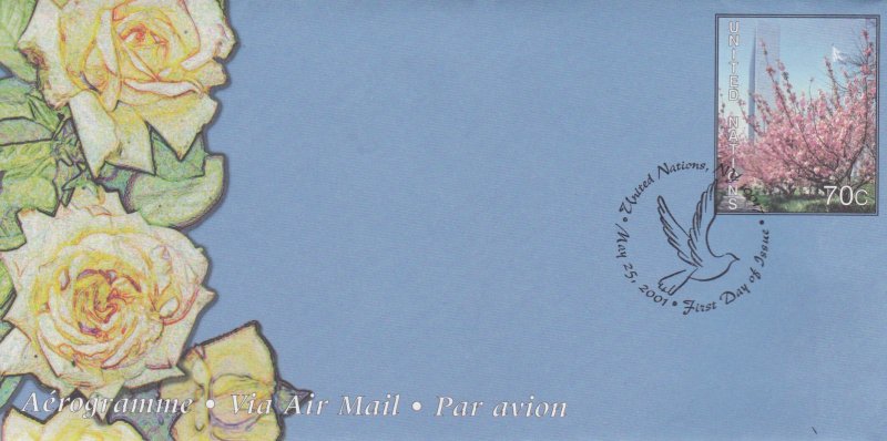 United Nations - New York # UC23, Aerogramme, First Day Cancel, 1/2 Cat.