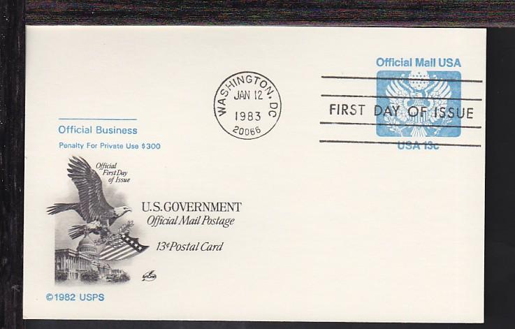 US UZ2 Official Mail 1983 Artcraft U/A FDC F799