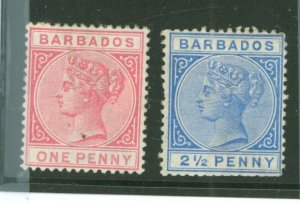 Barbados #61A/62A Unused Multiple (Queen)