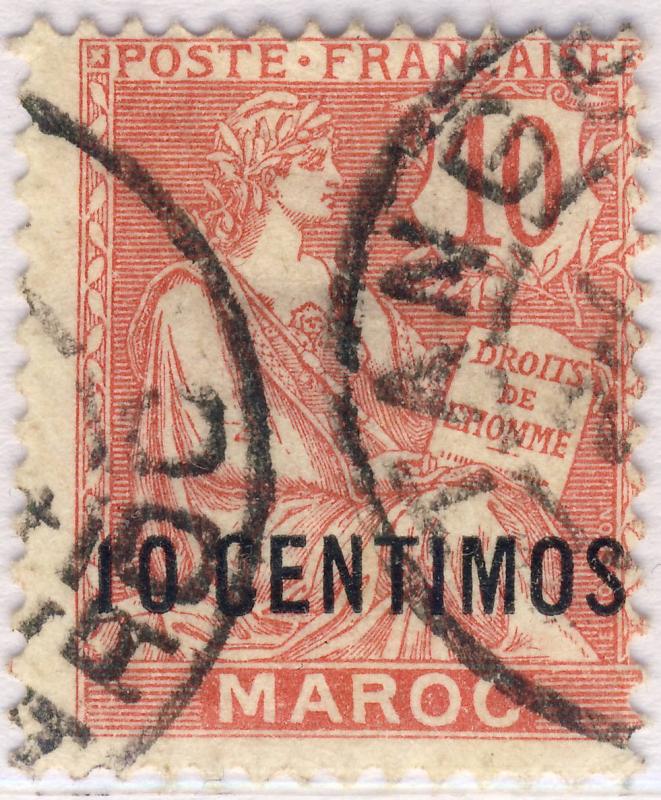 MAROC - 1902 - Yv.60 / Mi.12 10 Centimos/10c rose - Oblitéré TB (TANGER)