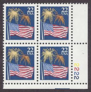 2276 Plate block 22cnt Flag Fireworks Display Fourth of July Celebration Display