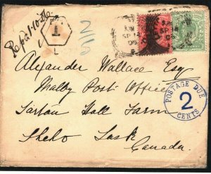 GB Cover Underpaid Canada *POSTAGE DUE / 2 CENTS* Super Strike 1906 SF11