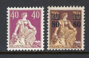 Switzerland 1915-25 Helvetia 2 Better Values Mint LH #138,189 CV$95