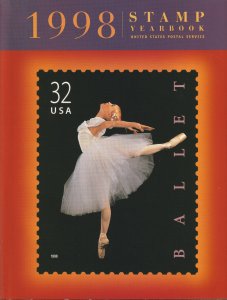 1998 USPS Commemorative Stamp Yearbook with Mounted MNH Stamps
