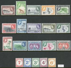 NYASALAND PROTECTORATE 1908/53   LOT OF 90 DIFFERENT MINT HINGED STAMPS AS SHOWN