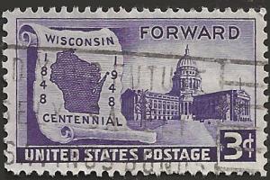 # 957 USED WISCONSIN STATEHOOD 100TH ANNIV.