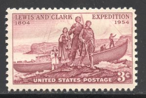 United States Scott 1063 Unused HOG - 1954 Lewis and Clark Issue