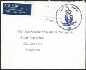 NEW ZEALAND 1977 Official cover ROYAL VISIT frank, ex Dunedin..............55957