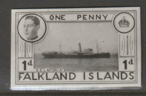 FALKLAND ISLANDS 1936 KE8 PHOTOGRAPHIC ESSAY - UNISSUED