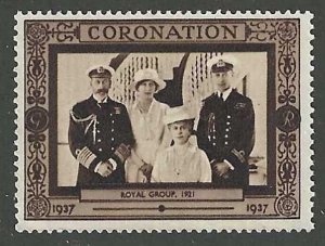 Royal Group 1921, Great Britain, 1937, King George VI Coronation Poster Stamp 