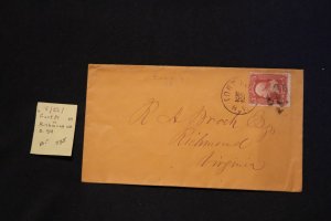 Scott US 94 on cover NY to Richmond VA (#735)