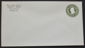 1917 US Sc. #U420 die 1 stamped envelope, mint, good to very good condition