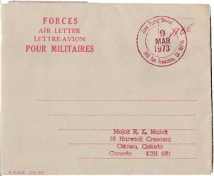 United States Vietnam War Soldier's Free Mail 1973 Army Postal Service, APO S...