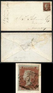 1841 Penny Red (CE) used in Jersey on Cover to Guernsey