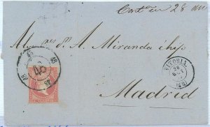 P0123 - SPAIN - POSTAL HISTORY - #48 on cover from VITORIA Wheel of Car 48-
