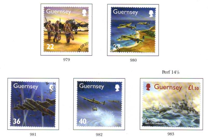 Guernsey Sc 790-4 2003 WWII Dambusters stamp set used 