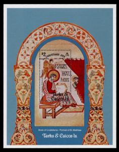 Turks & Caicos 417 MNH Christmas, Art, St Matthew, Book of Lindisfarne