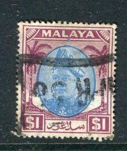 MALAYA; Selangor 1930s Sultan issue fine used $1 value