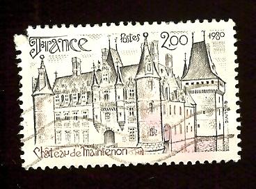 France 1704 2fr Chateau de Maintenon faulty used hinged