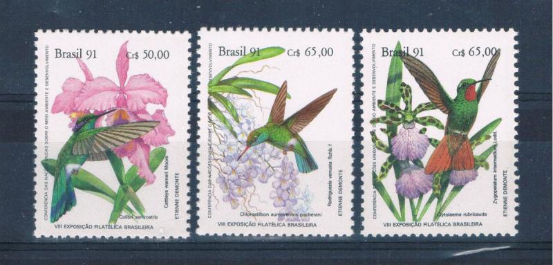 Brazil 2335-37 MNH set  Birds and Orchids (B0356)