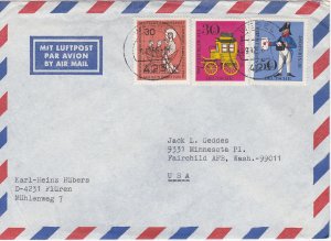 Germany # B416-419, Prussian Letter Carrier, Complete Set on a Commercial Cover