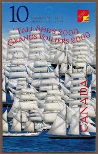 Canada Stamps -Booklet Pane of 10 -Tall Ships #1865b  (BK230) -MNH