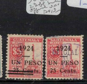 Guatemala SC 208, Official, 2 Different Surcharges VFU (1gkl)