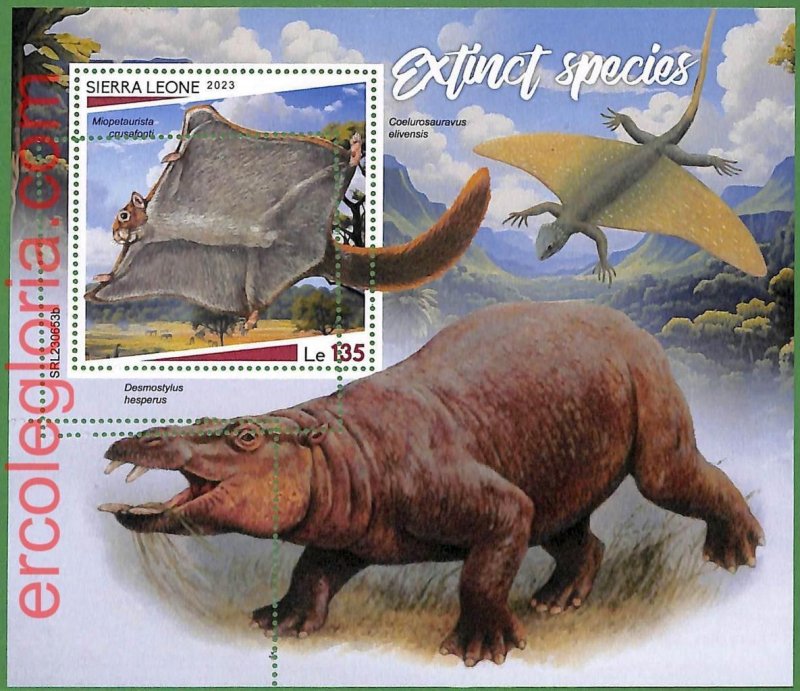 B1803 - SIERRA LEONE - ERROR MISPERF Stamp Sheet - 2023 - Extinct species-