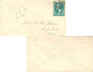 United States Massachusetts Rockport c1875 serifed cds, maltese cross  3c Was...